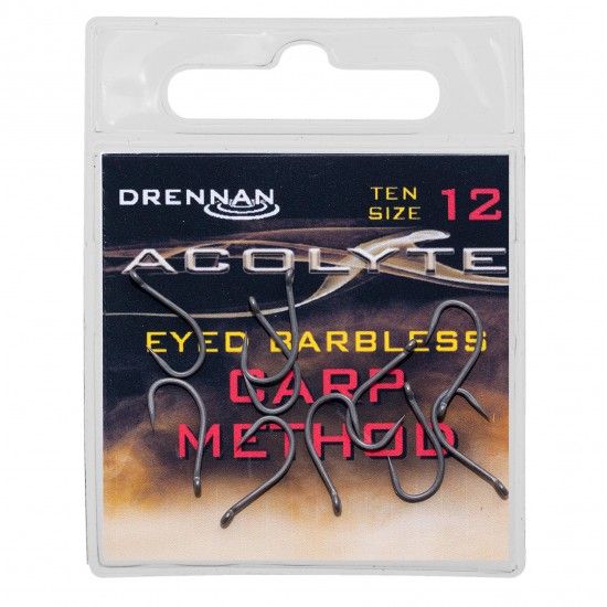Carlige Drennan - Acolyte Carp Method Barbless Nr. 12 Carlige Drennan - Acolyte Carp Method Barbless Nr. 12
